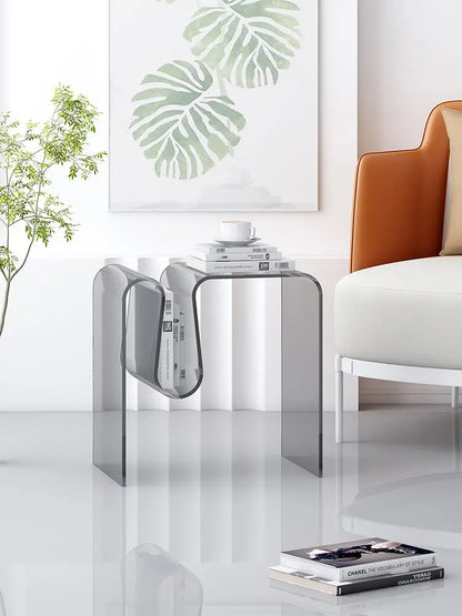Support Custom Size - Clear Acrylic Side Table Bedroom Nightstand Modern Design Bedside Table Home Decor Display End Table