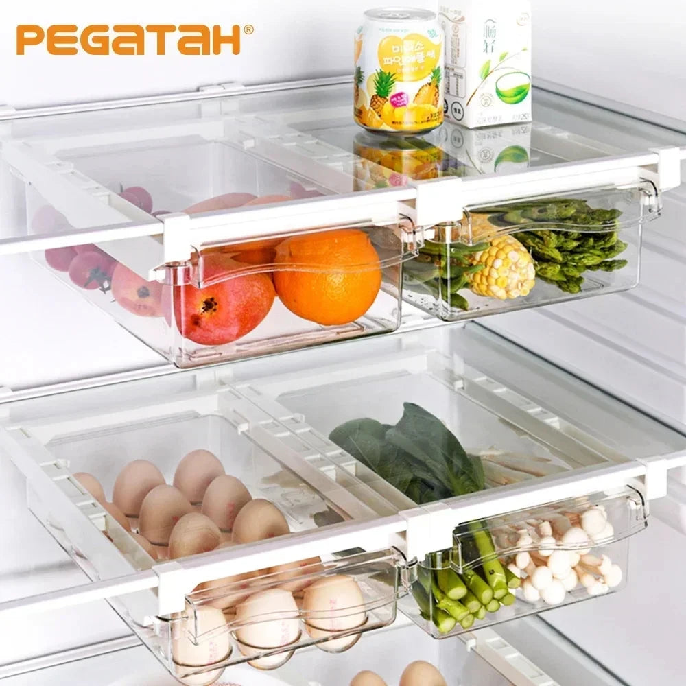 Transparenter Kühlschrank Veranstalter Obst Ei Kühlschrank Aufbewahrung sbox unter Regal Kühlschrank Schublade Box frisch halten Küche Veranstalter