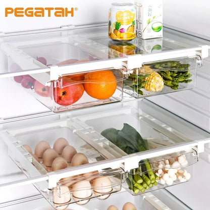 Transparenter Kühlschrank Veranstalter Obst Ei Kühlschrank Aufbewahrung sbox unter Regal Kühlschrank Schublade Box frisch halten Küche Veranstalter