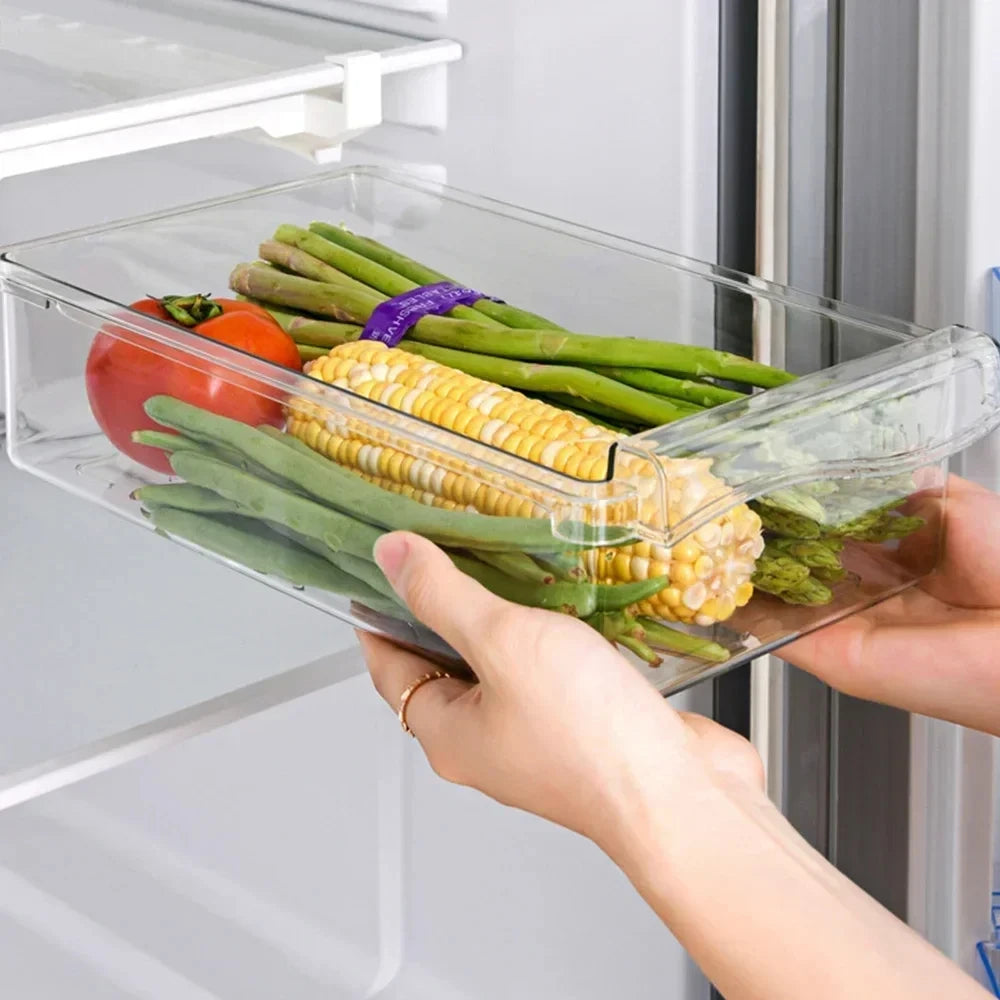 Transparenter Kühlschrank Veranstalter Obst Ei Kühlschrank Aufbewahrung sbox unter Regal Kühlschrank Schublade Box frisch halten Küche Veranstalter