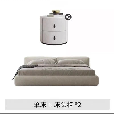 Villa High End Double Bed Frame Designer White Modern Headboard Twin Bed Frame Platform Safe Cama Box Casal Home Furniture