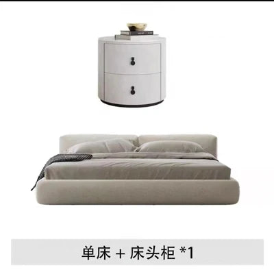 Villa High End Double Bed Frame Designer White Modern Headboard Twin Bed Frame Platform Safe Cama Box Casal Home Furniture