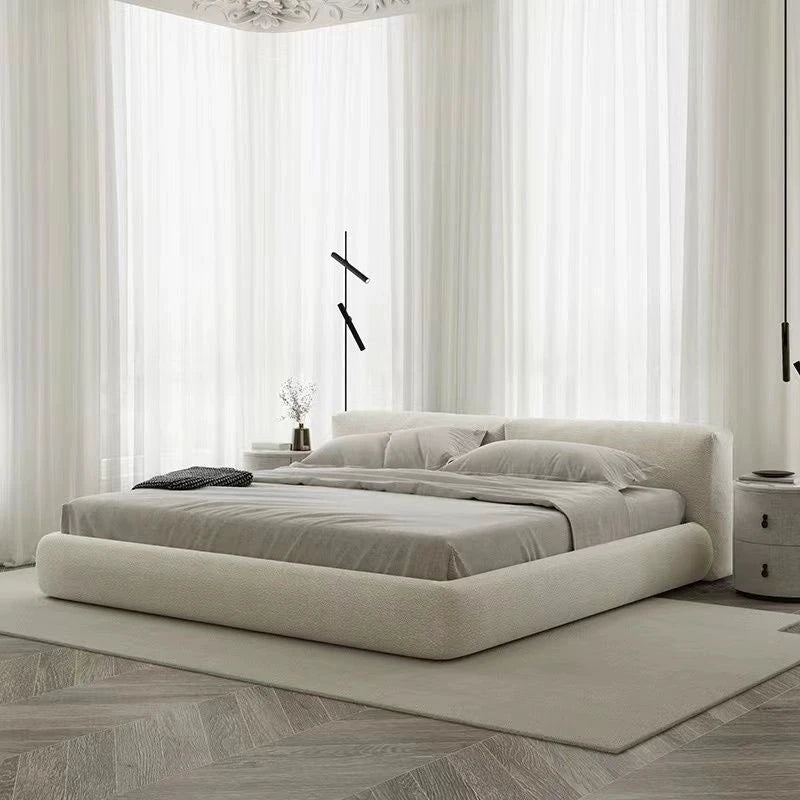 Villa High End Double Bed Frame Designer White Modern Headboard Twin Bed Frame Platform Safe Cama Box Casal Home Furniture