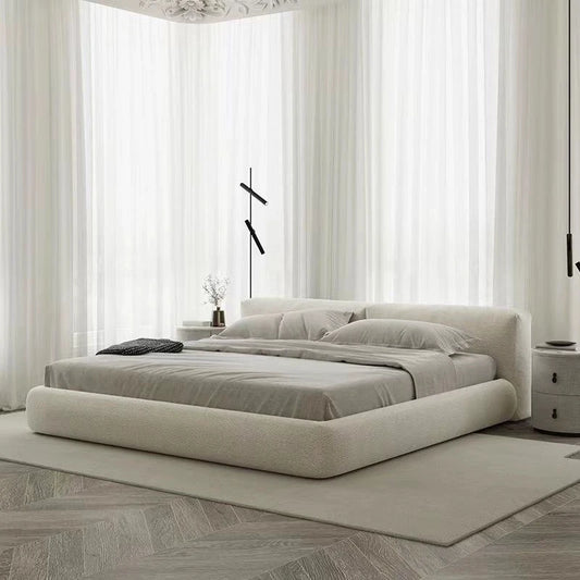 Villa High End Double Bed Frame Designer White Modern Headboard Twin Bed Frame Platform Safe Cama Box Casal Home Furniture